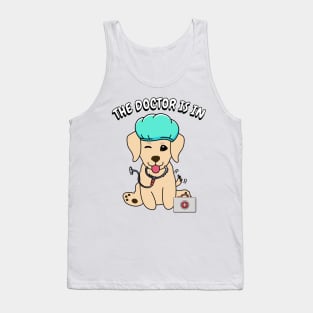 Cute retriever dog is a doctor Tank Top